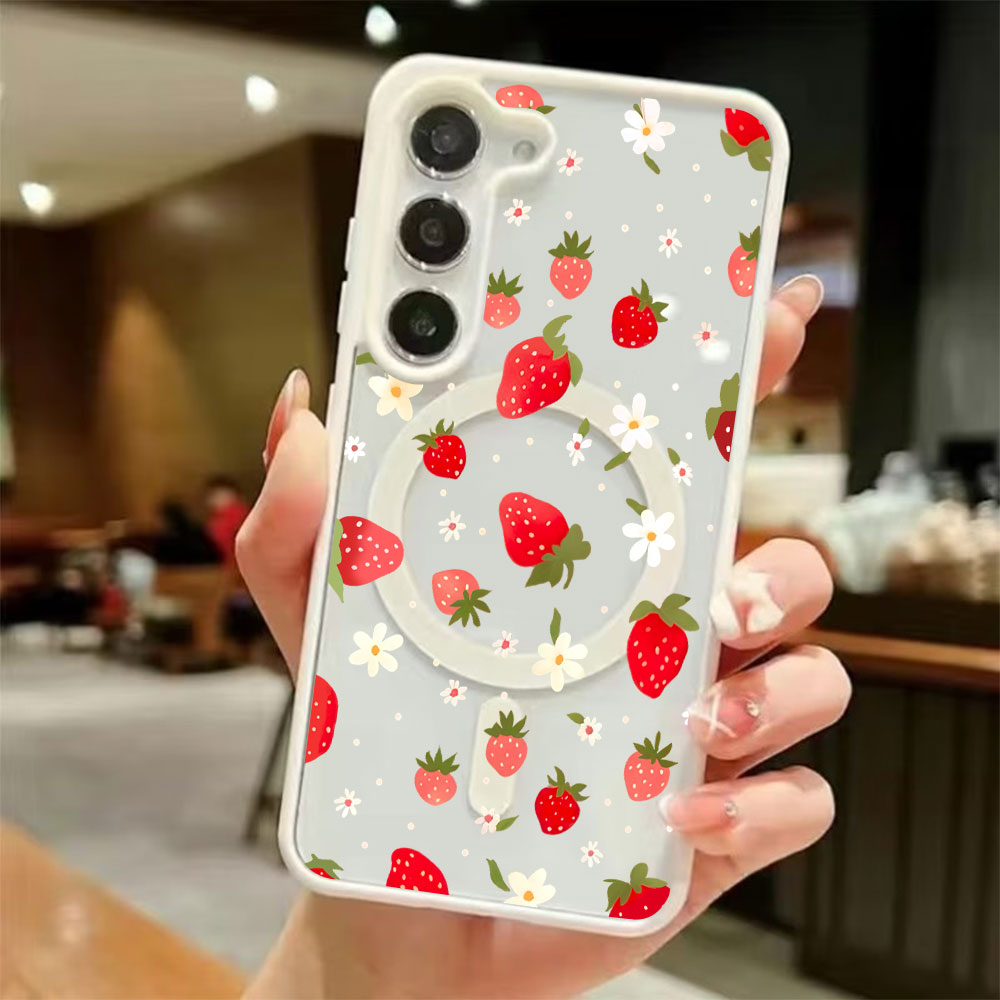 Strawberry Huller - غطاء هاتف مغناطيسي للشحن اللاسلكي لسامسونج