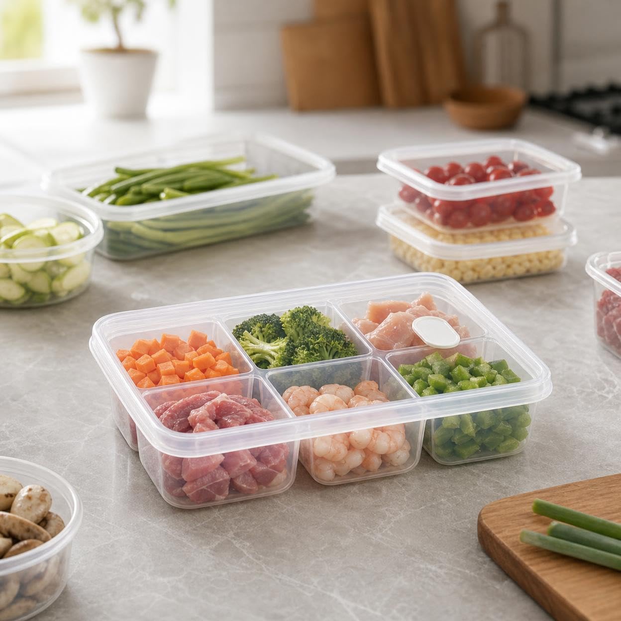 صندوق تخزين طعام بـ 6 أقسام من - مراجعة Meal Prep Frozen Food وسعره