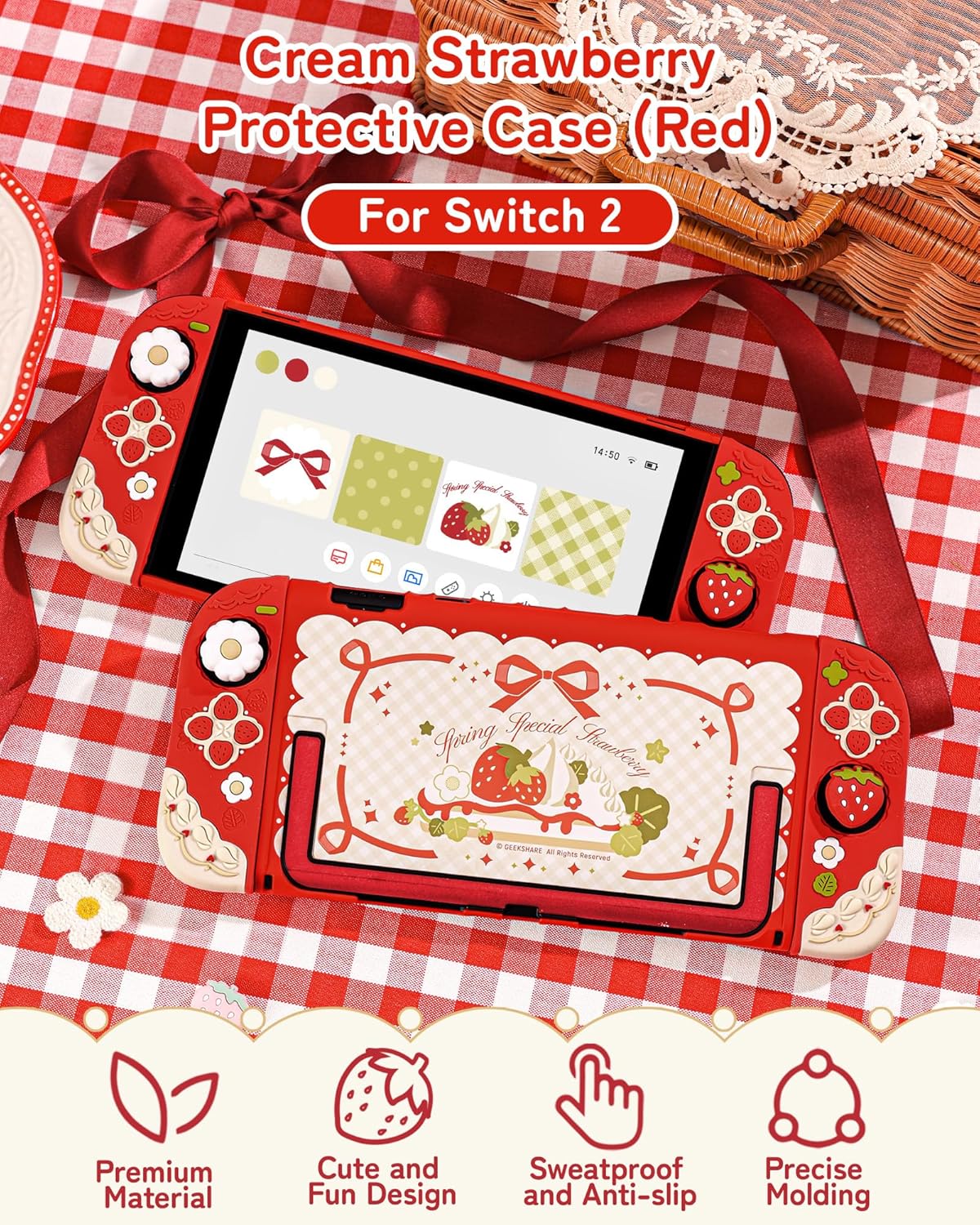 غطاء حماية GeekShare متوافق مع - مراجعة Strawberry Huller وسعره